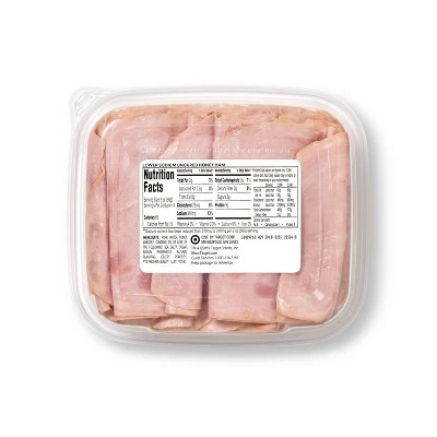 Lower Sodium Uncured Honey Ham Ultra-Thin Deli Slices - 8oz - Good & Gather™ 3 Lower Sodium Uncured Honey Ham Ultra-Thin Deli Slices - 8oz - Good & Gather™