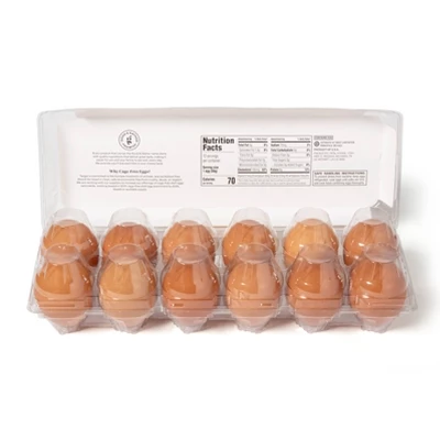 Cage-Free Fresh Grade A Large Brown Eggs - 12ct - Good & Gather™ 3 Cage-Free Fresh Grade A Large Brown Eggs - 12ct - Good & Gather™