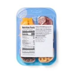 Teeny Tiny Lunch Bites Uncured Dry Sausage Nuggets, Cheddar Cheese, Milk Chocolate Chips & Pretzels 2.9oz - Good & Gather™"
