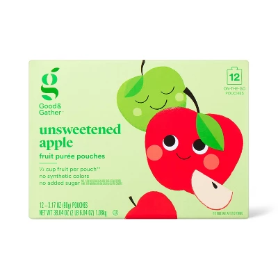 Unsweetened Apple Fruit Puree Pouches - 12ct - Good & Gather™ 6 Unsweetened Apple Fruit Puree Pouches - 12ct - Good & Gather™ - Image 4