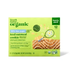Organic 25% Less Sugar Iced Oatmeal Cookie Whole Grain Baked Bars - 15.24oz - Good & Gather™ -Good & Gather GUEST 240dd392 dc9a 468d bb79 c52e559f1936