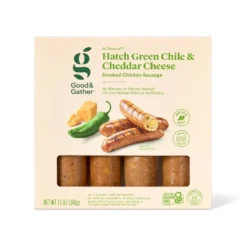 Hatch Green Chile & Cheddar Cheese Smoked Chicken Sausage - 12oz - Good & Gather™ -Good & Gather GUEST 26f4a278 66f3 41c2 a1f1 228c012ec1c6