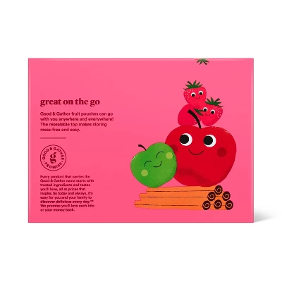 Apple Strawberry And Apple Cinnamon Fruit Puree Pouches Variety Pack - 12ct - Good & Gather™ 4 Apple Strawberry And Apple Cinnamon Fruit Puree Pouches Variety Pack - 12ct - Good & Gather™ - Image 2