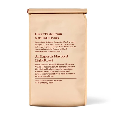 Naturally Flavored Cinnamon Vanilla Light Roast Ground Coffee - 12oz - Good & Gather™ 4 Naturally Flavored Cinnamon Vanilla Light Roast Ground Coffee - 12oz - Good & Gather™ - Image 2