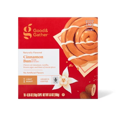 Naturally Flavored Cinnamon Bun With Other Natural Flavors Single Serve Light Roast Coffee - 16ct - Good & Gather™ 6 Naturally Flavored Cinnamon Bun With Other Natural Flavors Single Serve Light Roast Coffee - 16ct - Good & Gather™ - Image 4
