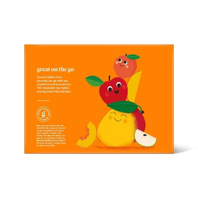 Organic Apple Peach Mango Fruit Puree Pouches - 38.04oz/12ct - Good & Gather™ 4 Organic Apple Peach Mango Fruit Puree Pouches - 38.04oz/12ct - Good & Gather™ - Image 2