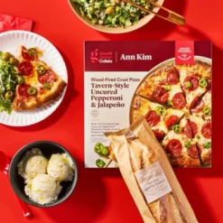 Frozen Wood-Fired Crust Tavern-Style Uncured Pepperoni & Jalapeno Pizza - 15.8oz - Good & Gather™ Collabs | Ann Kim -Good & Gather GUEST 2dd2e2ad b963 4b19 aa96 84fbb87e2a54