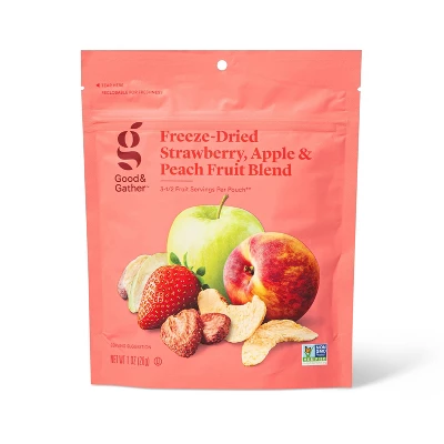 Apple, Strawberry, & Peach Freeze Dried Fruit Blend - 1oz - Good & Gather™ 5 Apple, Strawberry, & Peach Freeze Dried Fruit Blend - 1oz - Good & Gather™ - Image 3