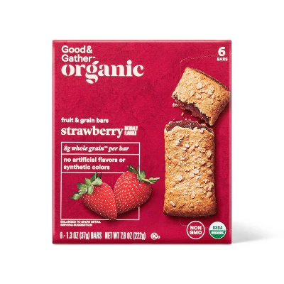 Organic Whole Grain Strawberry Fruit & Grain Bars - 6ct - Good & Gather™ 7 Organic Whole Grain Strawberry Fruit & Grain Bars - 6ct - Good & Gather™ - Image 5