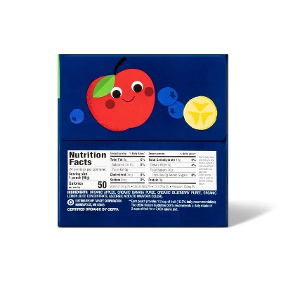 Apple Banana Blueberry Fruit Puree Pouches - 4.76lb/24ct - Good & Gather™ 4 Apple Banana Blueberry Fruit Puree Pouches - 4.76lb/24ct - Good & Gather™ - Image 2