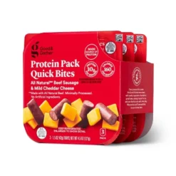 Cheddar Cheese & Beef Sausage Protein Pack Quick Bite - 4.5oz/3ct - Good & Gather™ -Good & Gather GUEST 3aa2c58a d682 49e8 91f1 7cb053ea6393