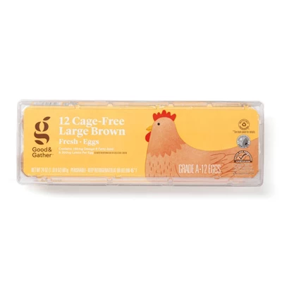Cage-Free Fresh Grade A Large Brown Eggs - 12ct - Good & Gather™ 4 Cage-Free Fresh Grade A Large Brown Eggs - 12ct - Good & Gather™ - Image 2