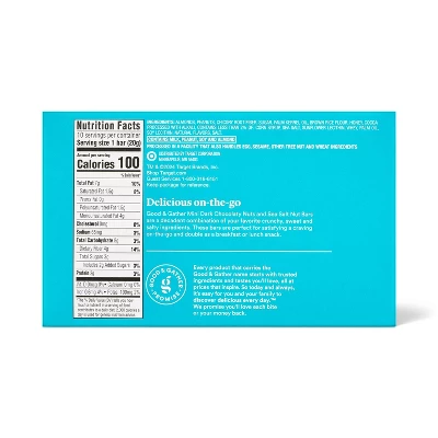 Mini Dark Chocolaty Nuts And Sea Salt With Other Natural Flavors Nut Bars - 7oz/10ct - Good & Gather™ 3 Mini Dark Chocolaty Nuts And Sea Salt With Other Natural Flavors Nut Bars - 7oz/10ct - Good & Gather™