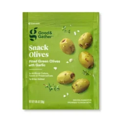 Pitted Green Olives With Garlic Snack Pouch - 1.05oz - Good & Gather™ 9 Pitted Green Olives With Garlic Snack Pouch - 1.05oz - Good & Gather™ -Good & Gather GUEST 4c647938 c5a6 4bbd 9ec3 850e6702ac8c