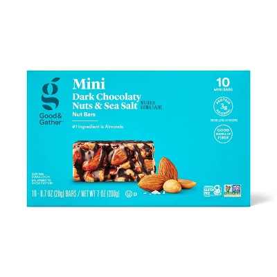 Mini Dark Chocolaty Nuts And Sea Salt With Other Natural Flavors Nut Bars - 7oz/10ct - Good & Gather™ 6 Mini Dark Chocolaty Nuts And Sea Salt With Other Natural Flavors Nut Bars - 7oz/10ct - Good & Gather™ - Image 4