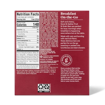 Organic Whole Grain Apple Cinnamon Fruit & Grain Bars - 6ct - Good & Gather™ 4 Organic Whole Grain Apple Cinnamon Fruit & Grain Bars - 6ct - Good & Gather™ - Image 2