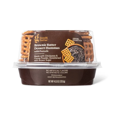 Brownie Batter Dessert Hummus With Pretzels - 4.53oz - Good & Gather™ 5 Brownie Batter Dessert Hummus With Pretzels - 4.53oz - Good & Gather™ - Image 3
