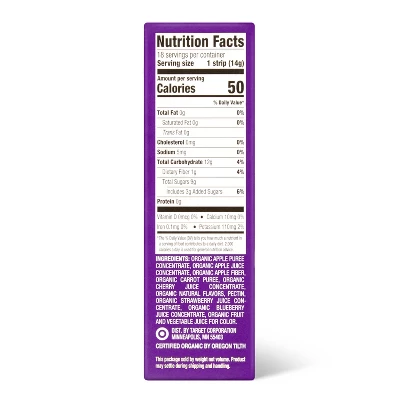 Organic Fruit And Vegetable Cherry Berry Strip - 9oz/18ct - Good & Gather™ 3 Organic Fruit And Vegetable Cherry Berry Strip - 9oz/18ct - Good & Gather™