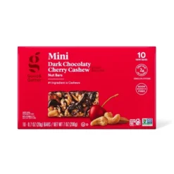 Mini Dark Chocolaty Cherry Cashew With Other Natural Flavors Nut Bars - 7oz/10ct - Good & Gather™ -Good & Gather GUEST 5ec30d34 ee6f 4b22 a43f a52421d762ea