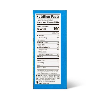 All Natural Turkey Burger Patties - Frozen - 32oz/6ct - Good & Gather™ 3 All Natural Turkey Burger Patties - Frozen - 32oz/6ct - Good & Gather™