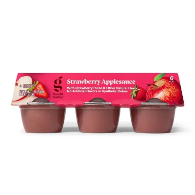 Strawberry Applesauce Cups - 24oz/6pk - Good & Gather™ 5 Strawberry Applesauce Cups - 24oz/6pk - Good & Gather™ - Image 3