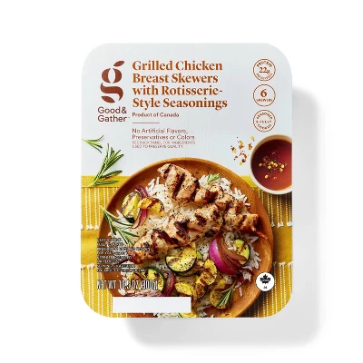Grilled Chicken Breast Skewers With Rotisserie-Style Seasonings - 6ct/10.5oz - Good & Gather™ 6 Grilled Chicken Breast Skewers With Rotisserie-Style Seasonings - 6ct/10.5oz - Good & Gather™ - Image 4