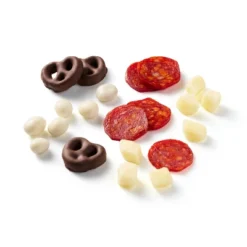 Teeny Tiny Lunch Bites Uncured Pepperoni, Mozzarella, Dark Chocolate Covered Pretzels & Yogurt Covered Raisins 3.2oz - Good & Gather™ 7 Teeny Tiny Lunch Bites Uncured Pepperoni, Mozzarella, Dark Chocolate Covered Pretzels & Yogurt Covered Raisins 3.2oz - Good & Gather™ -Good & Gather GUEST 64793728 b1d7 44d4 b213 026245d3b65a
