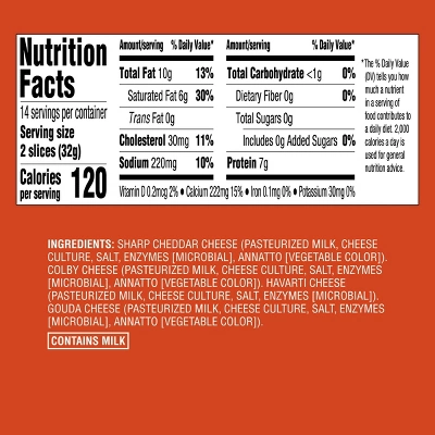 Sharp Cheddar, Colby, Havarti & Domestic Gouda Cheese Slice Party Tray - 28ct/16oz - Good & Gather™ 5 Sharp Cheddar, Colby, Havarti & Domestic Gouda Cheese Slice Party Tray - 28ct/16oz - Good & Gather™ - Image 3