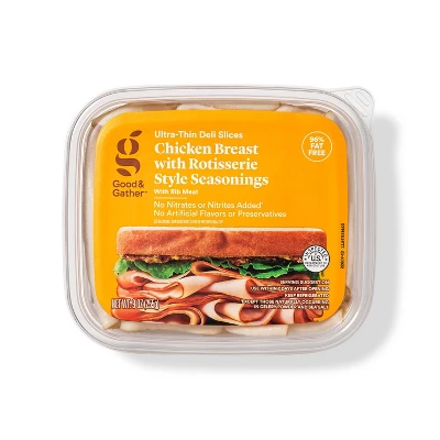 Rotisserie Seasoned Chicken Breast Ultra-Thin Deli Slices - 9oz - Good & Gather™ 5 Rotisserie Seasoned Chicken Breast Ultra-Thin Deli Slices - 9oz - Good & Gather™ - Image 3