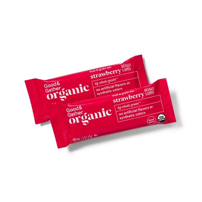 Organic Whole Grain Strawberry Fruit & Grain Bars - 6ct - Good & Gather™ 4 Organic Whole Grain Strawberry Fruit & Grain Bars - 6ct - Good & Gather™ - Image 2