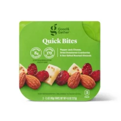 Quick Bites Pepper Jack Cheese, Dried Sweetened Cranberries & Sea-Salted Roasted Almonds - 4.5oz/3ct - Good & Gather™ 7 Quick Bites Pepper Jack Cheese, Dried Sweetened Cranberries & Sea-Salted Roasted Almonds - 4.5oz/3ct - Good & Gather™ -Good & Gather GUEST 7ce6176a 47d5 45ce a530 6f360b29ebc1