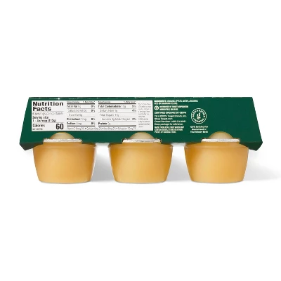 Organic Unsweetened Applesauces Cups - 24oz/ 6ct - Good & Gather™ 3 Organic Unsweetened Applesauces Cups - 24oz/ 6ct - Good & Gather™
