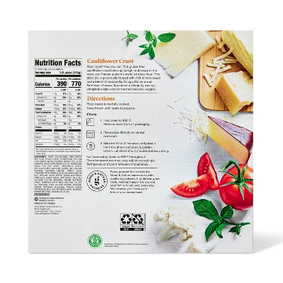 Gluten Free Cauliflower Crust Four Cheese Frozen Pizza - Good & Gather™ 3 Gluten Free Cauliflower Crust Four Cheese Frozen Pizza - Good & Gather™