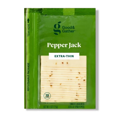 Extra-Thin Pepper Jack Deli Sliced Cheese - 8oz/18 Slices - Good & Gather™ 5 Extra-Thin Pepper Jack Deli Sliced Cheese - 8oz/18 Slices - Good & Gather™ - Image 3