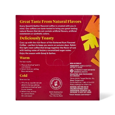 Hot Buttery Rum Light Roast Coffee - 16ct Single Serve Pod - Good & Gather™ 3 Hot Buttery Rum Light Roast Coffee - 16ct Single Serve Pod - Good & Gather™