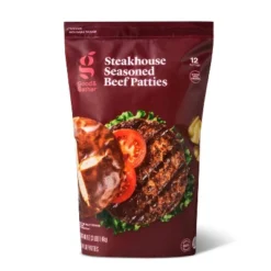 Steakhouse Seasoned Beef Burger Patties - Frozen - 48oz/12ct - Good & Gather™ 9 Steakhouse Seasoned Beef Burger Patties - Frozen - 48oz/12ct - Good & Gather™ -Good & Gather GUEST 985f5e71 a9de 4e71 a9f5 4c9d121d05a9