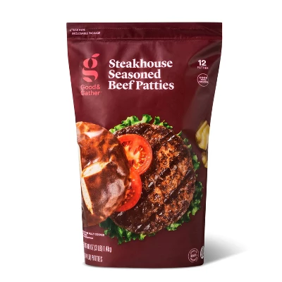 Steakhouse Seasoned Beef Burger Patties - Frozen - 48oz/12ct - Good & Gather™ 6 Steakhouse Seasoned Beef Burger Patties - Frozen - 48oz/12ct - Good & Gather™ - Image 4