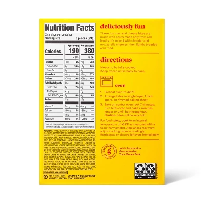 Frozen Mac & Cheese Bites Made With Red Lentil Pasta - 7oz - Good & Gather™ 4 Frozen Mac & Cheese Bites Made With Red Lentil Pasta - 7oz - Good & Gather™ - Image 2