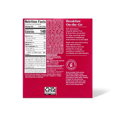 Organic Whole Grain Strawberry Fruit & Grain Bars - 6ct - Good & Gather™ 3 Organic Whole Grain Strawberry Fruit & Grain Bars - 6ct - Good & Gather™