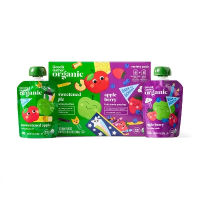 Organic Applesauce Pouches - Apple & Apple Berry - 12ct - Good & Gather™ 4 Organic Applesauce Pouches - Apple & Apple Berry - 12ct - Good & Gather™ - Image 2