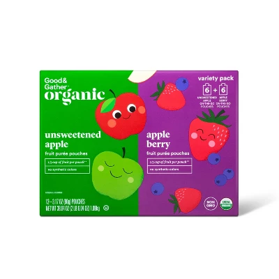 Organic Applesauce Pouches - Apple & Apple Berry - 12ct - Good & Gather™ 8 Organic Applesauce Pouches - Apple & Apple Berry - 12ct - Good & Gather™ - Image 6