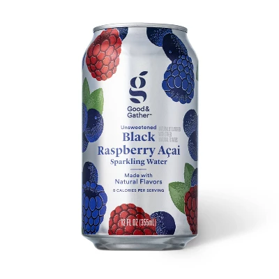 Black Raspberry Acai Sparkling Water - 8pk/12 Fl Oz Cans - Good & Gather™ 3 Black Raspberry Acai Sparkling Water - 8pk/12 Fl Oz Cans - Good & Gather™