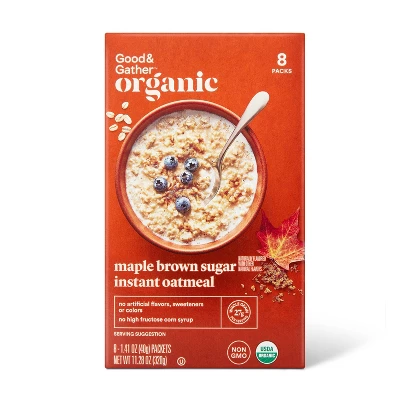 Organic Maple Brown Sugar Instant Oatmeal Packets - 11.28oz/8ct - Good & Gather™ 5 Organic Maple Brown Sugar Instant Oatmeal Packets - 11.28oz/8ct - Good & Gather™ - Image 3