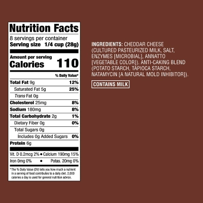 Shredded Sharp Cheddar Cheese - 8oz - Good & Gather™ 5 Shredded Sharp Cheddar Cheese - 8oz - Good & Gather™ - Image 3