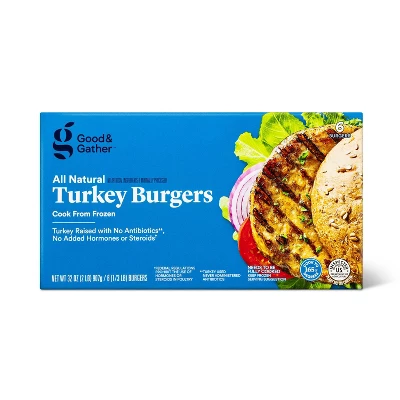 All Natural Turkey Burger Patties - Frozen - 32oz/6ct - Good & Gather™ 6 All Natural Turkey Burger Patties - Frozen - 32oz/6ct - Good & Gather™ - Image 4