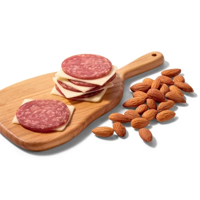 Uncured Genoa Salami, Provolone Cheese And Roasted Almonds Snacker - 2.25oz - Good & Gather™ 3 Uncured Genoa Salami, Provolone Cheese And Roasted Almonds Snacker - 2.25oz - Good & Gather™