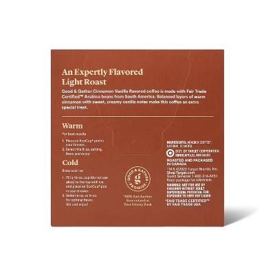 Naturally Flavored Cinnamon Vanilla Light Roast Coffee - 16ct Single Serve Pods - Good & Gather™ 4 Naturally Flavored Cinnamon Vanilla Light Roast Coffee - 16ct Single Serve Pods - Good & Gather™ - Image 2