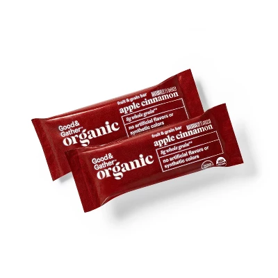 Organic Whole Grain Apple Cinnamon Fruit & Grain Bars - 6ct - Good & Gather™ 3 Organic Whole Grain Apple Cinnamon Fruit & Grain Bars - 6ct - Good & Gather™