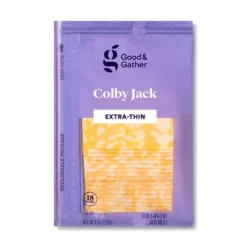 Extra-Thin Colby Jack Deli Sliced Cheese - 8oz/18 Slices - Good & Gather™ -Good & Gather GUEST e4b3e4f7 0ec5 4a2b 98e5 c41a0e5c6f2a