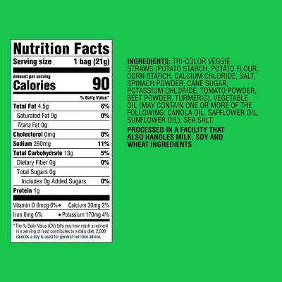 Sea Salt Veggie Straws Potato & Vegetable Snack Multipack - 12ct/.75oz - Good & Gather™ 6 Sea Salt Veggie Straws Potato & Vegetable Snack Multipack - 12ct/.75oz - Good & Gather™ - Image 4